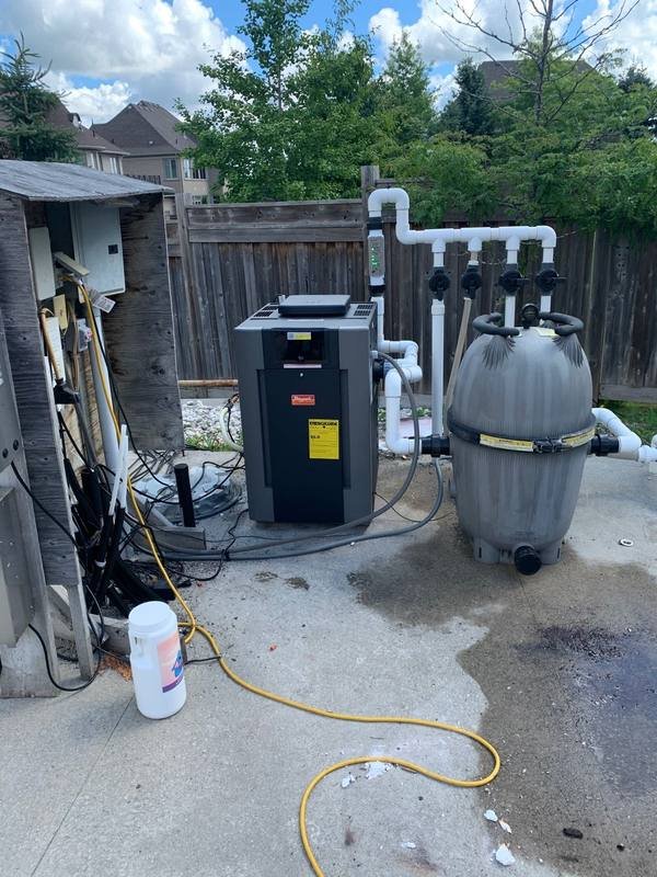 Gas line and pool heater